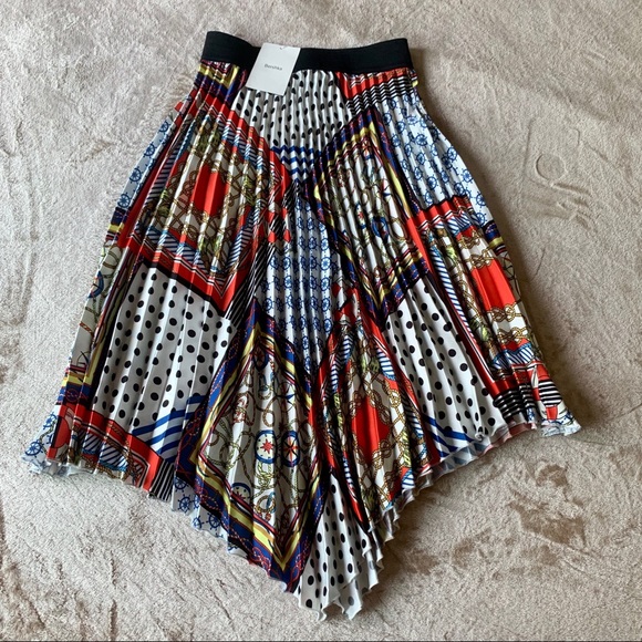 Bershka Dresses & Skirts - NWT BERSHKA Fancy Multicolor Pleated Skirt Size S